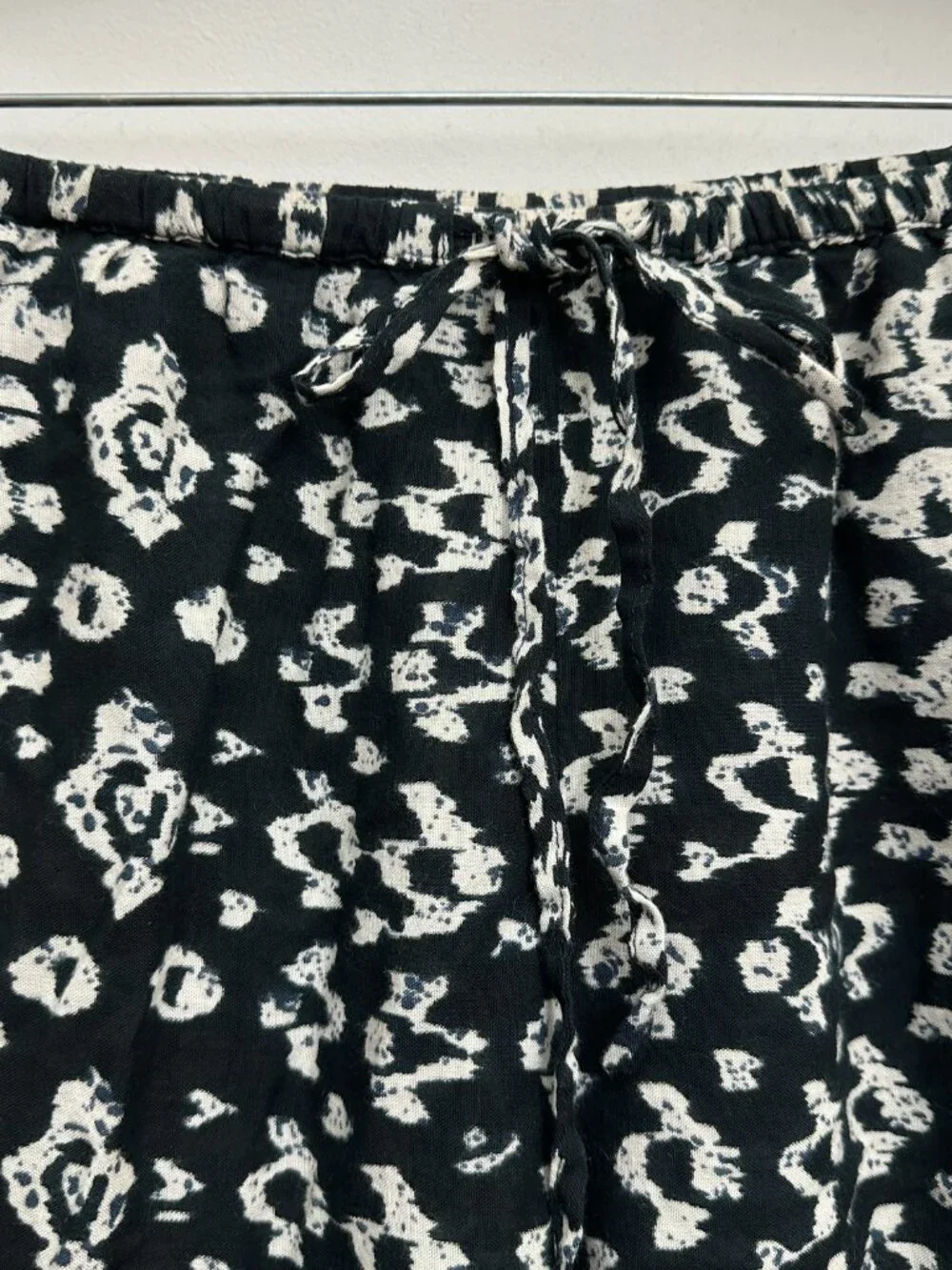 Vintage 90s Black & White Boho Pants Women's Size Medium Swim Cover-Up Summer